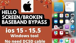 NEW WINDOWS TOOL  ICLOUD BYPASS iOS 15 HELLO SCREENBROKEN BASEBAND NO jailbreak AND NO DCSD CABLE