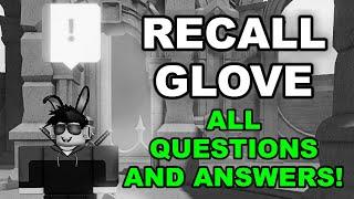 Slap Battles - ALL QUESTIONS and ANSWERS for RECALL GLOVE + REPRESSED MEMORIES BADGE ROBLOX