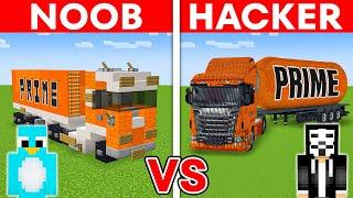 NOOB vs HACKER PRIME TRUCK House Build Challenge in Minecraft