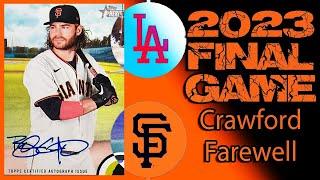 FINAL GAME - SF Giants vs LA Dodgers PLAY BY PLAY - PregamePostgame - FAREWELL BRANDON CRAWFORD
