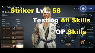 Black Desert Mobile Striker Level 58 Testing All Skills - Very OP