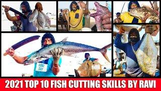 Top 10 Fish Cutting Skills 2021  Top 10 Most Viewed Fish Cutting Videos By Mr.Ravi