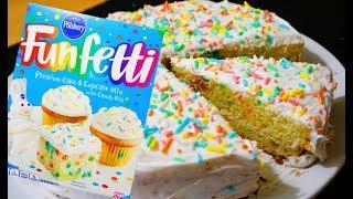 How to Make Funfetti Cake With Frosting - Confetti Cake