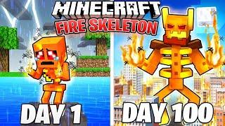 I Survived 100 Days as a FIRE SKELETON in Hardcore Minecraft  Hindi