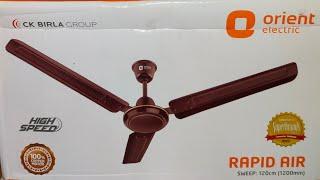 Orient Rapid Air High Speed Ceiling Fan  Unboxing & Review