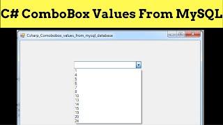 C# - How To Populate ComboBox From MySQL Database Values In C#  with source code 