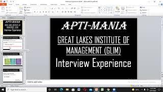 INTERVIEW EXPERIENCE WITH GLIM By Siddhi Khandelwal APTIMANIA