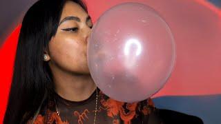 ASMR Chewing Gum Blowing Big Bubbles Side Profile Bubble In A Bubble