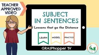 Subject in a Sentence for Kids in English Teaching Video