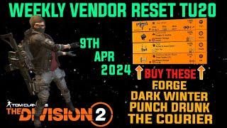The Division 2 *MUST BUYS* WEEKLY VENDOR RESET TU20 LEVEL 40 April 9th 2024