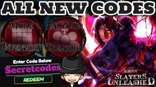 ALL *NEW* SLAYERS UNLEASHED CODES SECRET CODES & EXP CODES Slayers unleashed ROBLOX