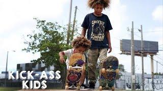 The Amazing Skateboard Brothers Aged 8 And 2  KICK-ASS KIDS
