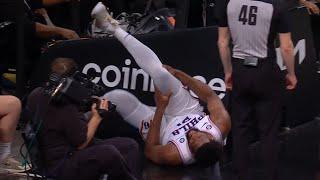 Joel Embiid knee injury on awkward landing & out for Game 4 vs Nets