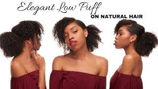 Elegant Low Puff on Natural Hair