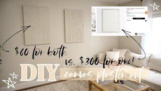 DIY Plaster Art for $60 vs. $300  Large Wall Art for Cheap DIY Plaster Canvas Art