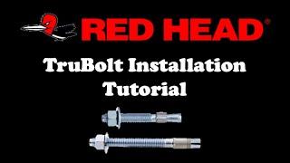 Red Head Trubolt Installation Tutorial