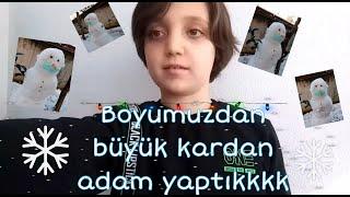 dört katlı kardan adam yaptık  eğlenceli kar vlogu