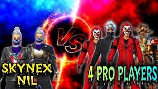 2 VS 4   SKYNEX+NIL VS PRO subscriber Clash Squad CUSTOM. Lets see WHOs guy the WINNER.