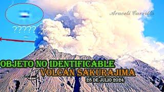 Objeto No identificable Ovni #Volcán SakurajimaJapon 28 de julio 2024 con actividad de fumarolas