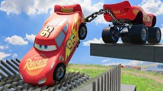 Monster Truck Lightning Mcqueen vs Mcqueen vs Tug of War & Car Shredder crashes  BeamNG