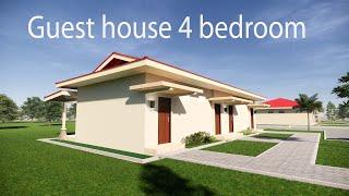 Guest House 4 bedroom  3D Animation House Design