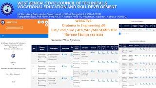 WBSCTVE Diploma in Engineering এর 1st  2nd 3rd 4th  5th  6th সেমিস্টারের সিলেবাস কিভাবে বের করব