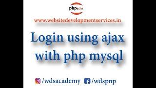 Login using Jquery Ajax & Php mysql  Jquery Ajax Login