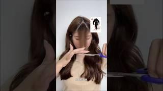 Self cut Korean bangs tutorial 🩷#youtubeshorts #hairstyle #shorts by kk Krista 