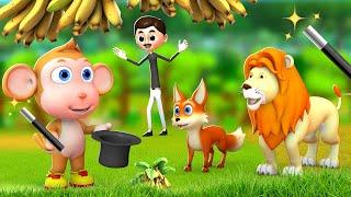 जादुई बंदर और शेर - Magical Monkey & Lion Story  Hindi Kahaniya  Hindi Moral Stories JOJO TV Kids