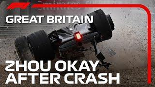 Zhou Okay After Heavy Silverstone Crash   2022 British Grand Prix