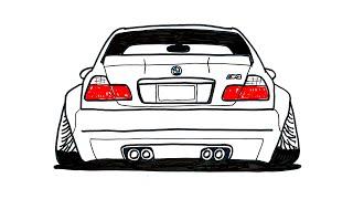 How To Draw Bmw Car Step By Step - Kolay Araba Çizimi Bmw - Çizim Mektebi Car Drawing