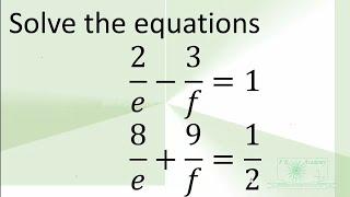 Solve the simultaneous equations