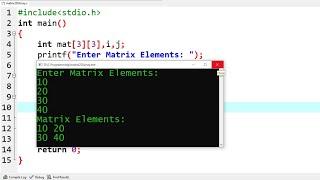 c program to print matrix  learn coding