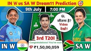 IN W vs SA W Dream11 Prediction IN W vs SA W Dream11 Team IN W vs SA W 3rd T20I Dream11 Team