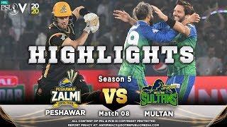 Peshawar Zalmi vs Multan Sultans  Full Match Highlights  Match 8  26 Feb  HBL PSL 2020