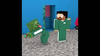 When Zombie and Herobrine Plays The Squid Game Marbles  Monster School Minecraft Animations