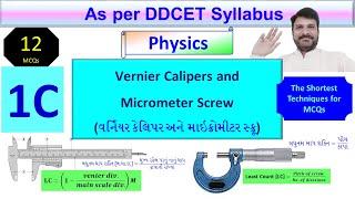 DDCET Physics L1  Vernier Calipers & Micrometer Screw  MCQ