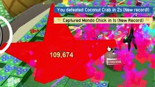 Biggest 109k Scorching Star  Killing Coconut Crab Mondo Commando with RBC  Bee Swarm Simulator