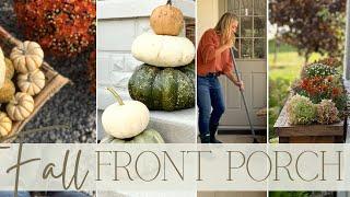 fall front porch makeover  cozy fall decorating ideas