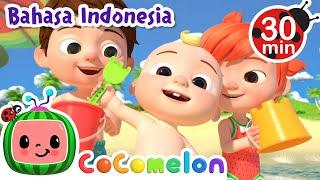 Lagu Bermain di Pantai  CoComelon  Kartun dan Lagu Anak  Moonbug Kids Indonesia  Nursery Rhymes