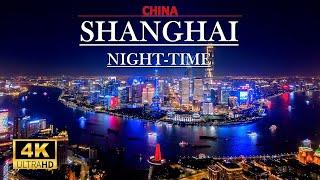 SHANGHAI China  at Night TimeWorld’s Number One Smart City and The Most Developed City 4k 60Fps