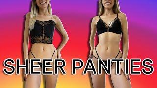 Black Lingerie Try On │Transparent Panties