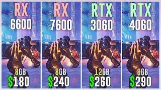 RX 6600 vs RX 7600 vs RTX 3060 vs RTX 4060 - Test in 15 Games  Best GPUs Black Friday 2023 -$300