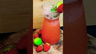Fresh Strawberry Juice  #foryourpage #refreshingdrink #summervibes 