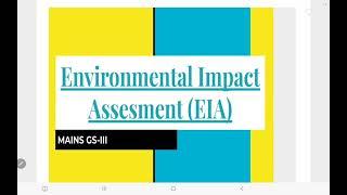 ENVIRONMENTAL IMPACT ASSESSMENTEIA