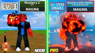 Level 1 to Max Level as Noob Bacon using only Magma Fruit  Full gear Human V4 with Zero Robux & F2P