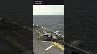 AV-8B Harrier II landing on the flight deck of USS Kearsarge LHD-3