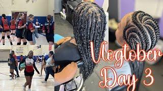 Vlogtober Day 3  Volleyball Tournament Bohemian Knotless Box Braids  Stitch Braids