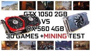 RX 560 4GB VS GTX 1050  2GB  BENCHMARKS IN 30 GAMES 1080P
