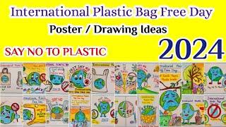 International Plastic Bag Free Day Drawing Ideas 2024  Say No To Plastic Drawings